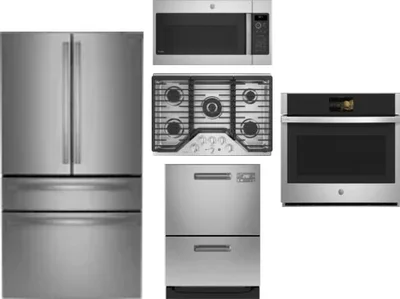 5 Piece Package Includes Refrigerator, Cooktop, Wall Oven, Microwave And Dishwasher